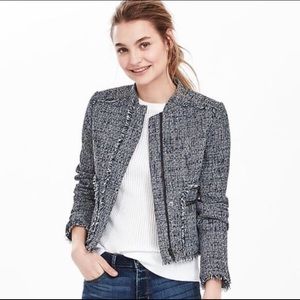 Banana Republic Raw Edged Tweed Jacket
